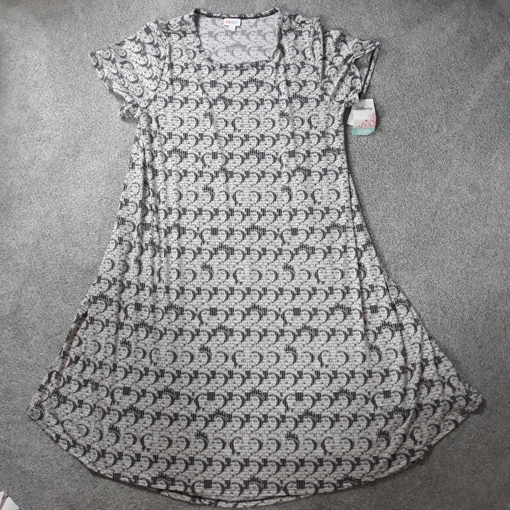LuLaRoe Gray and Black Patterned Dress